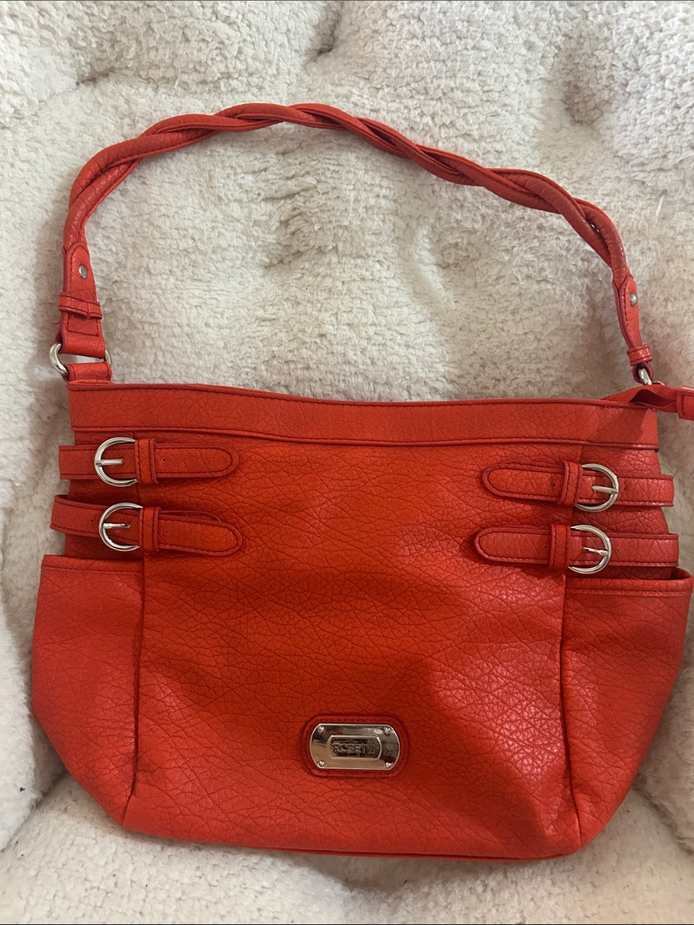 Rosetti Red Women's Shoulder Bag with Braided Strap